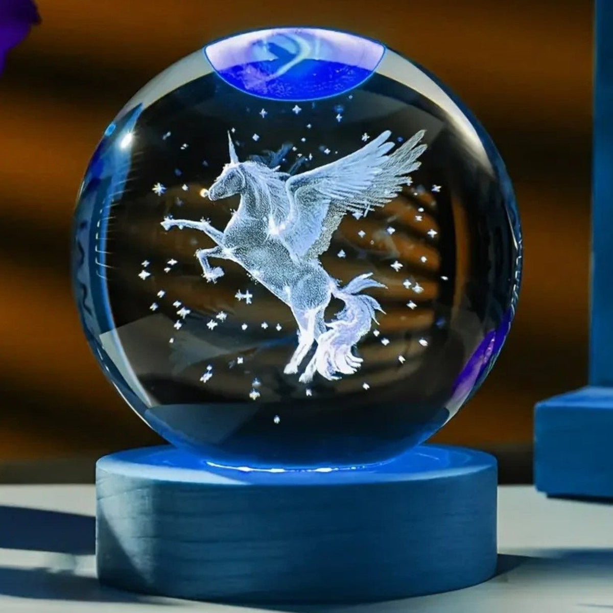 Veilleuse licorne boule magique