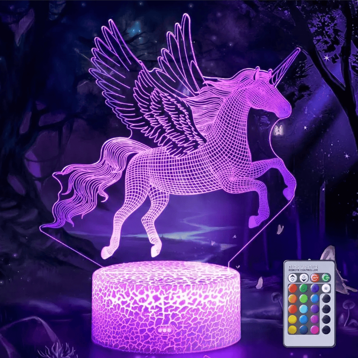 Veilleuse licorne design Violet