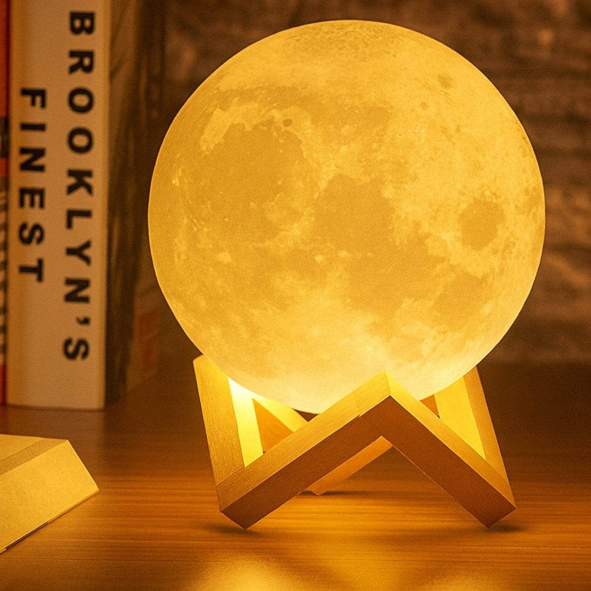 Veilleuse lune magique bois