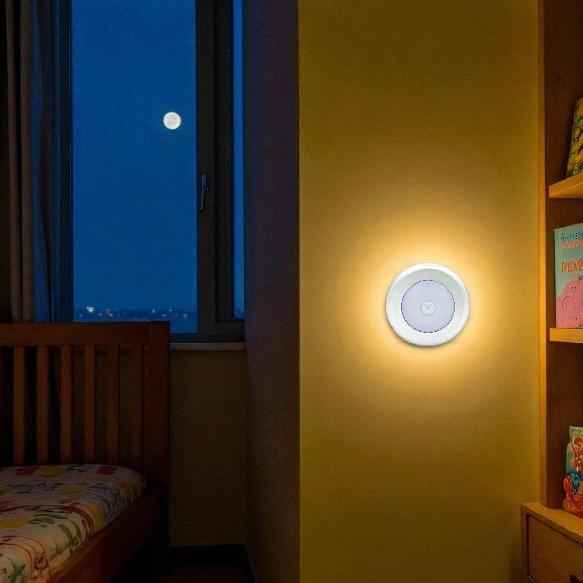 Veilleuse murale ronde pratique