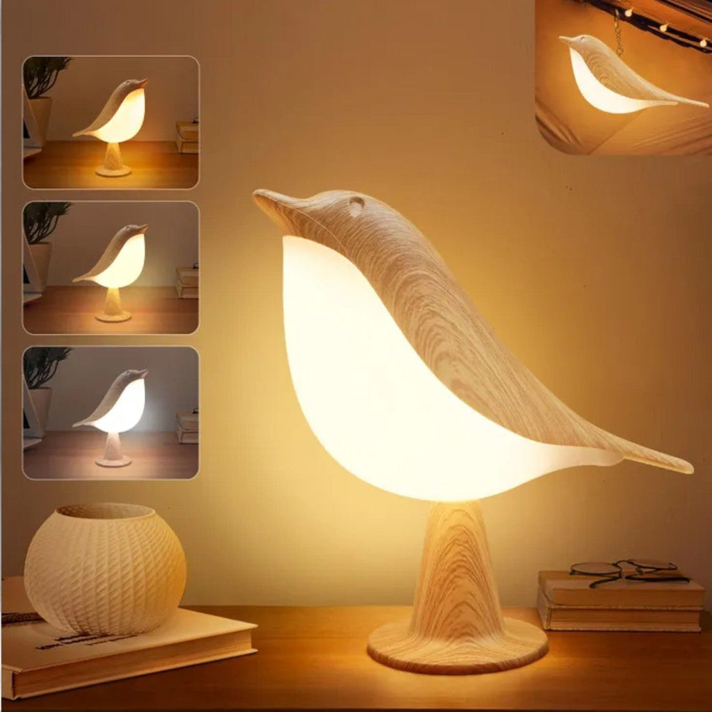 Veilleuse oiseau en bois