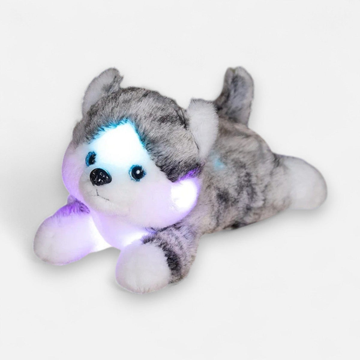 Veilleuse peluche husky Gris