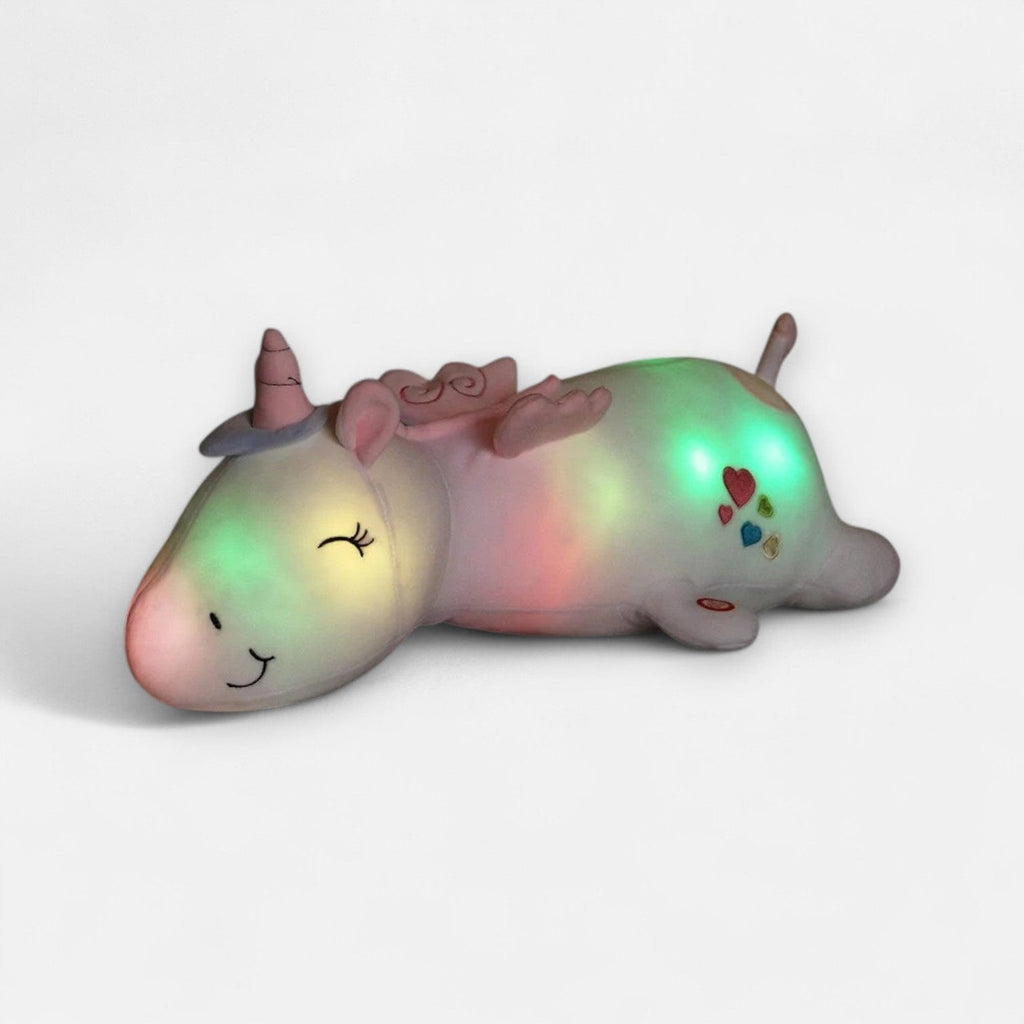 Veilleuse peluche licorne rêve Blanc