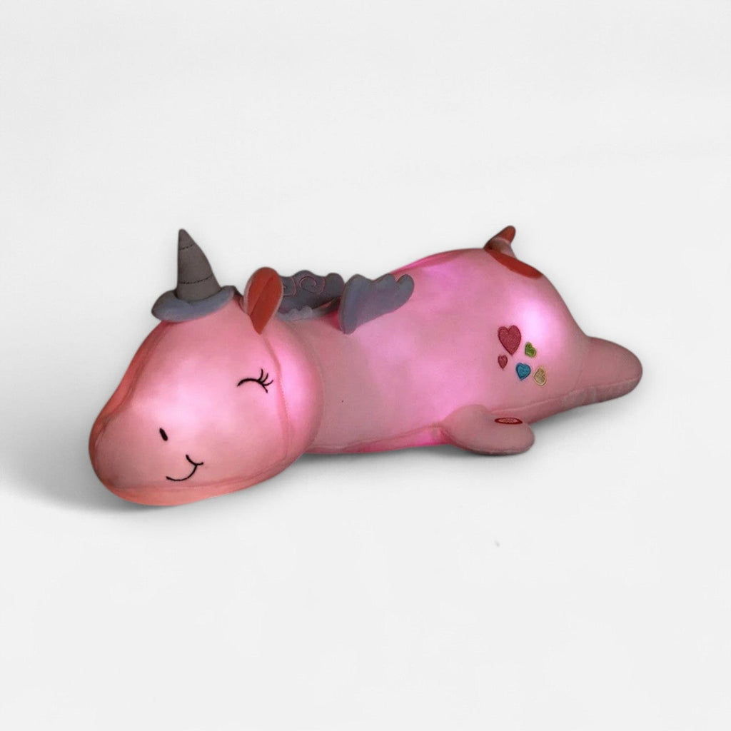 Veilleuse peluche licorne rêve Rose