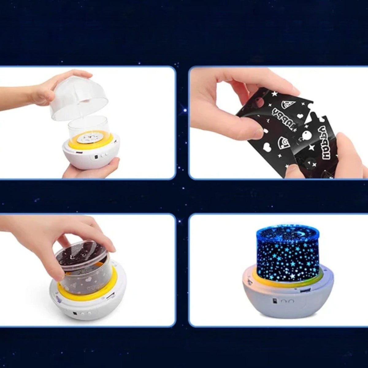 Veilleuse projection tournante